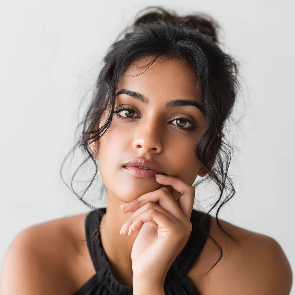 Portrait of a young woman symbolizing grace, vision, and inner alignment in the Idaam Bilaac system